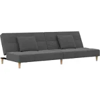 vidaXL Canapé-lit à 2 places avec deux oreillers gris clair tissu