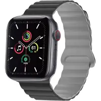 IMoshion Bracelet en silicone magnétique pour Apple Watch | 38/40/41/42 mm - Noir / Gris