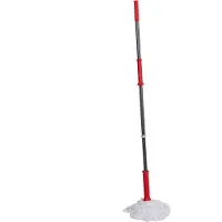 Dirt Devil Mop microfibre - 125 x 7,5 CM - Facile à essorer - Rouge/gris