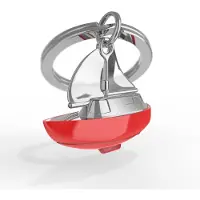 Metalmorphose Hommes, Porte-clés, 3D-Segelboot-Schlüsselanhänger, Argent