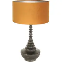 Steinhauer Anne Lighting - lampe de table - Bois - noir - bois velours tissu - Ø 40cm - E27 - 3759ZW