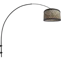 Steinhauer Applique murale Sparkled Light noir avec bambou