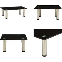 vidaXL Table TV 40x35x17 cm Noir Verre dur - Support TV - Support TV - Table TV - Tables TV