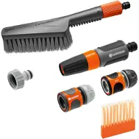 Gardena Cleansystem S Soft Bristle Cleaning Brush Set Orange