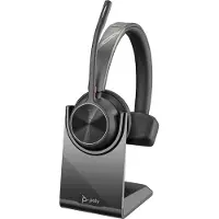 HP Poly Voyager 4310 + adaptateur BT700 USB-A + station de charge (Sans fil, USB-A, Zoom), Casque micro de bureau, Noir