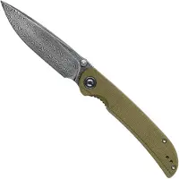CIVIVI Couteau pliant Imperium Damascus, olive green micarta