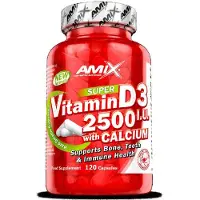 Amix Vitamin D3 2500 Iu Witch Calcium Capsules 120 Units Rouge