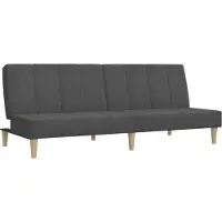 vidaXL Canapé-lit à 2 places gris foncé tissu