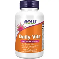 Now , Vitamines Quotidiennes, Multi Vitamines et Minéraux, 120 Gélules Végétales