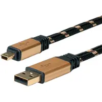Roline GOLD Câble USB 2.0, Type A - 5-Pin Mini, Blister, 3 m