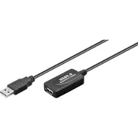 Goobay 95119 Rallonge active USB 2.0, noir, 10 m - USB 2.0 mâle (type A) > USB 2.0 femelle (type A)