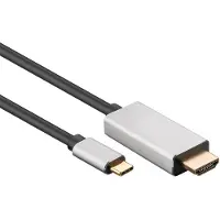 Goobay 60174 Câble adaptateur USB-C vers HDMI, 2 m, argenté-noir - USB-C mâle > HDMI mâle (type A)