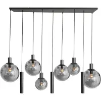 Steinhauer Lampe suspendue pour table à manger Bollique noir avec verre fumé