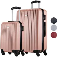 Slazenger Case Set 2 Piece - Hand Luggage Trolley 26L et Spacious Luggage Case 71L - Pink