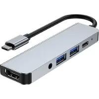 Gembird A-CM-COMBO5-02 laptop dock/port replicator Wired USB 3.2 Gen 1 (3.1 Gen 1) Type-C Silver