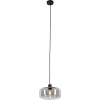 QAZQA Suspension Art Déco noire avec verre fumé - Bizle