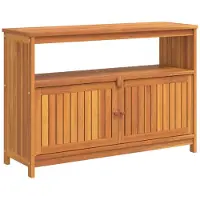 vidaXL Console de jardin 110x35x75 cm bois massif acacia