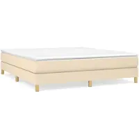 vidaXL Lit boxspring avec matelas Crème 160x200 cm Tissu