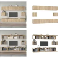 vidaXL 6 pcs. Armoire TV Set Chêne Sonoma Bois composite - Ensemble d'armoires TV - Ensemble d'armoires TV - Armoire TV - Support TV