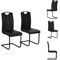 vidaXL Chaise cantilever 2 pcs. noir similicuir - Chaise de salle à manger
