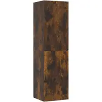 vidaXL Armoire TV murale en chêne fumé 30,5x30x110 cm
