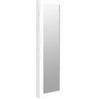 vidaXL Armoire à bijoux avec miroir mural blanc 30x8,5x106 cm