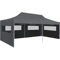 The Living Store Pop-Up Tente de réception avec parois latérales Pliable 3 x 6 m Anthracite