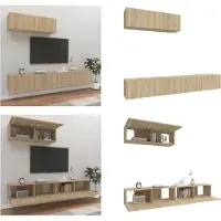 vidaXL 3 pcs. Armoire TV Sonoma chêne bois composite - Ensemble d'armoires TV - Ensembles d'armoires TV - Meuble-paroi