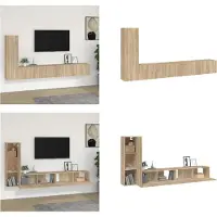 vidaXL 3 pcs. Set d'armoire TV Chêne Sonoma bois composite - Set d'armoire TV - Ensemble d'armoires TV - Armoire TV - Support TV