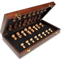 Cayro Folding Marquetry Chess Plus Board Game Marron Enfants