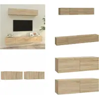 vidaXL 4 pcs. Armoire TV Sonoma chêne bois composite - Ensemble d'armoires TV - Ensembles d'armoires TV - Meuble-paroi