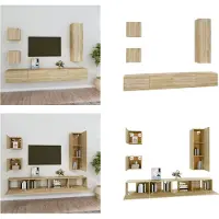 vidaXL 5 pcs. Armoire TV Sonoma chêne bois composite - Ensemble d'armoires TV - Ensembles d'armoires TV - Meuble-paroi