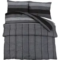 vidaXL Ensemble de literie gris foncé 200x200 cm coton