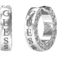 GUESS Fashion anneaux en acier avec cristaux Circle Lights JUBE03160JWRHT/U, (Acier inoxydable)