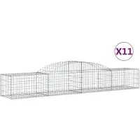 vidaXL Gabions avec arc surélevé 11 pcs. 300x50x40/60 cm Fer galvanisé