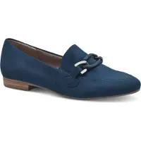 Jana : chaussures basses, mocassins, couleur bleue, style décontracté