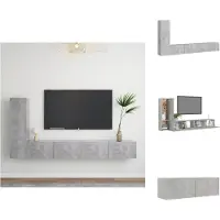vidaXL Ensemble de meubles TV 3 pièces gris béton Matériau dérivé du bois - Meubles TV