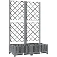 vidaXL Jardinière avec treillis Gris clair 80x40x121,5 cm PP