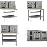vidaXL Établi avec 3 panneaux à outils