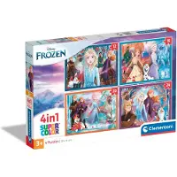 Clementoni Puzzle 4en1 SuperKolor La Reine des Neiges 21518 - Puzzles pour enfants