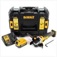 DeWalt DCG 405 P1 18 V 125 mm Meuleuse sans fil Brushless avec boîtier TStak + 1x Batterie 5 Ah + Chargeur