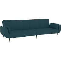 vidaXL Canapé "Hornbek" en velours bleu. Dimensions (L/L/H) 220x100x52 cm