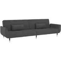vidaXL Canapé-lit 2 places avec 2 coussins gris foncé velours