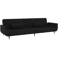 vidaXL Canapé-lit 2 places avec 2 coussins Noir velours