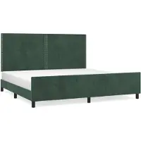 vidaXL Cadre de lit sans matelas vert foncé 200x200 cm velours