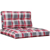 vidaXL Coussins de palette lot de 2 motif à carreaux rouge tissu