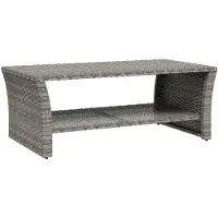 vidaXL Table basse Gris 100x50x40 cm Poly rotin