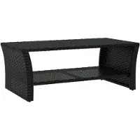 Super Merchant Table basse noire 100x50x40 cm Poly rotin
