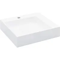 vidaXL Lavabo 50 x 50 x 12,3 cm fonte minérale/fonte de marbre blanc