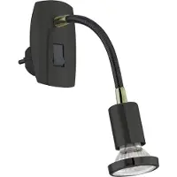 Eglo Lampe murale à prise Parrini Interrupteur - flexible - noir/laiton